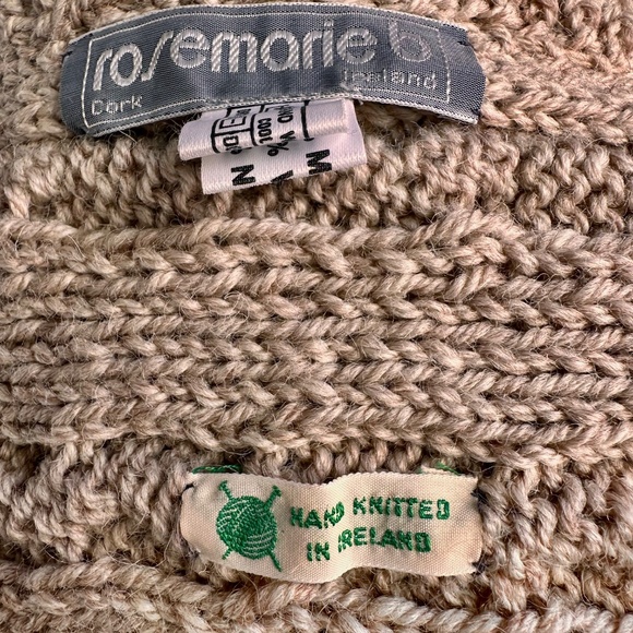 Irish Landscape Cardy Art Sweater w/ Sheep Hand Knit Mohair Tweed - Rosemarie B - Picture 3 of 7